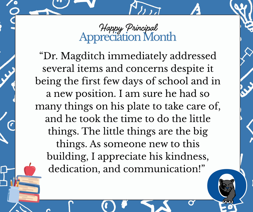 He immediately addressed several items and concerns despite it being the first few days of school and in a new position. I am sure he had so many things on his plate to take care of and he took the time to do the little things. The little things are the big things as someone new to this building I appreciate his kindness, dedication and communication!