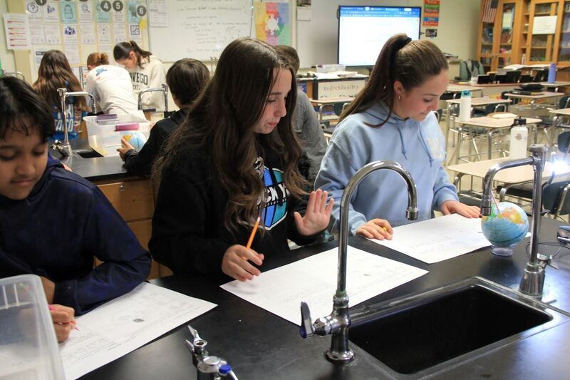 Students sketch the position of the Earth and Sun during each season.