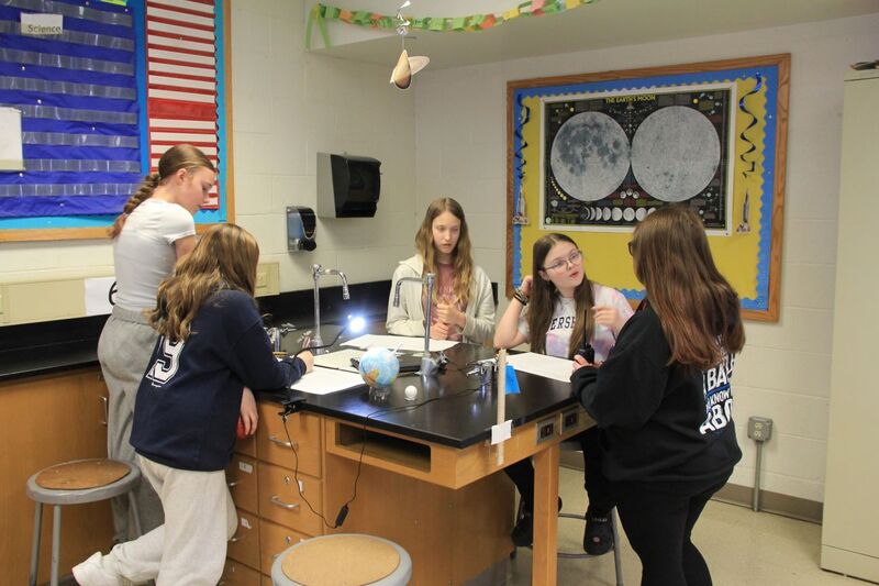 Students sketch the position of the Earth and Sun during each season.