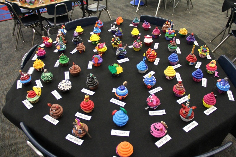 Student ceramic cupcakes