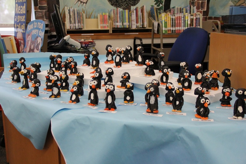 Student ceramic penguins
