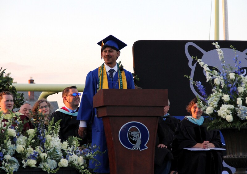 Wilson Martinez gives his speech at the podium