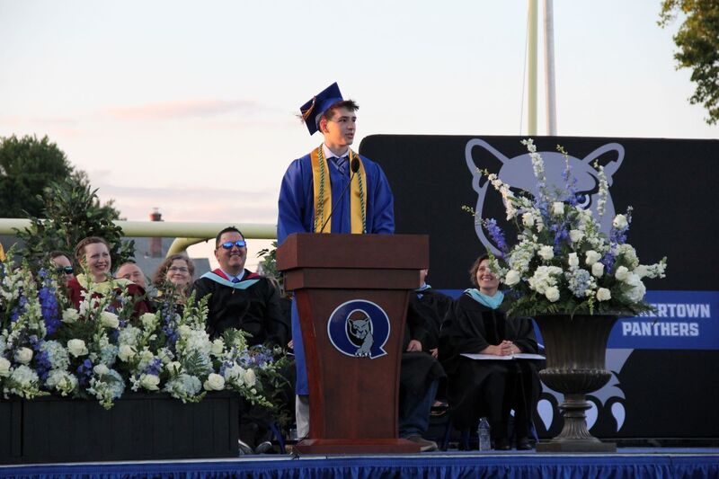 Breckon LaBonge gives his speech at the podium