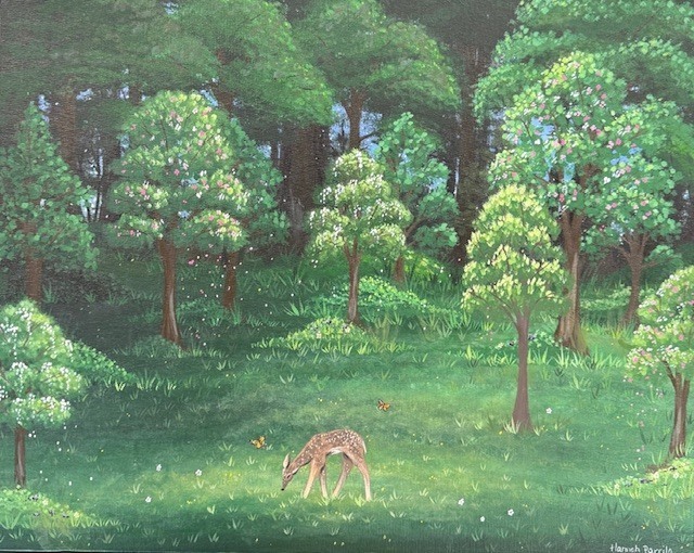 • Hannah Parrillo received the Woodland Serenity Award ($100) for “Peaceful Forest.”