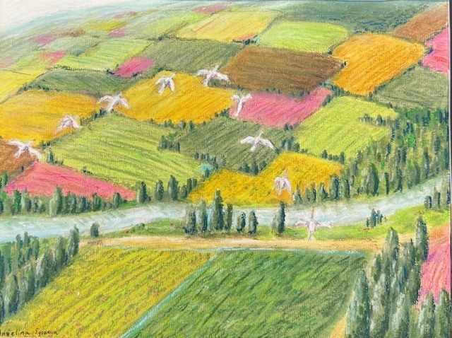 • Angelina Sysoeva received recognition for “Coming Home,” a peaceful pastel landscape.