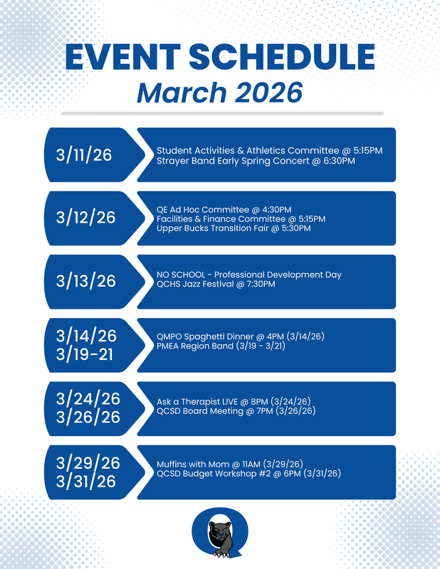 Image of all the March events from 3/11 - 3/31 to print or save. All events are listed above.