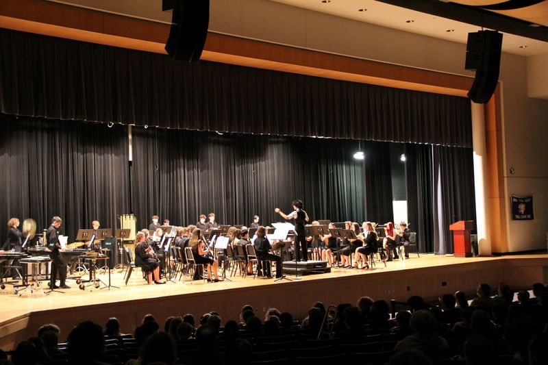 Strayer band students performing