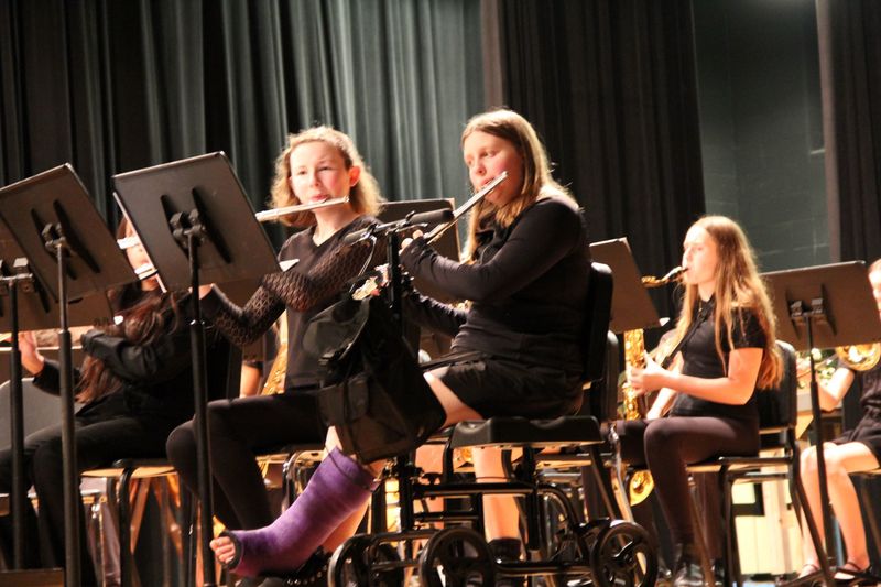 Strayer band students performing