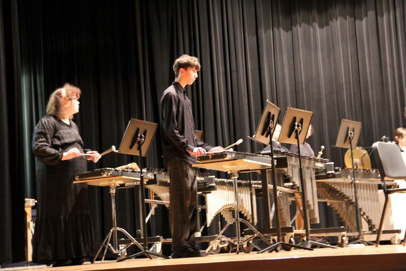 Strayer band students performing