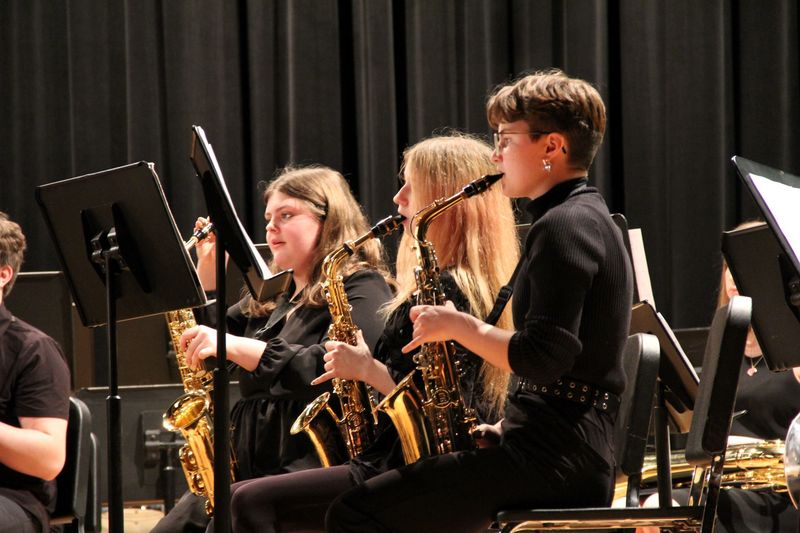 Strayer band students performing