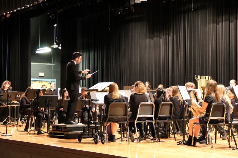 Mr. Sedlacsik conducting the band