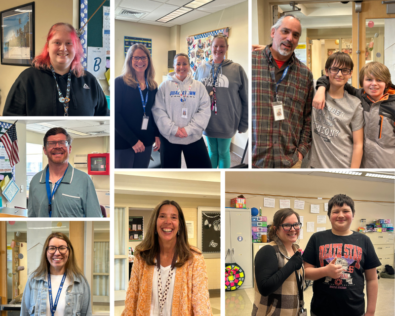 Sixth Grade Center Paraprofessionals smile for a group photo
