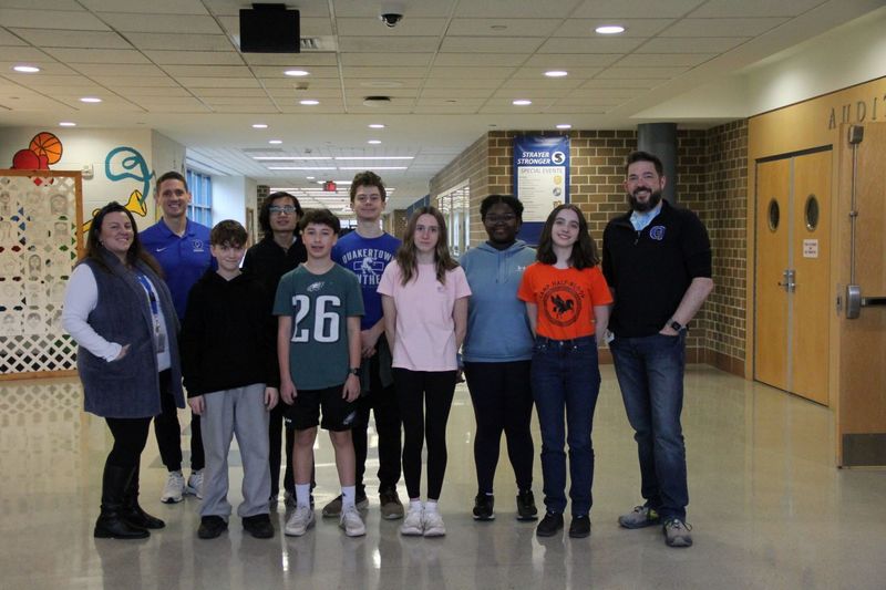 Strayer Middle School Self-Directed Leaders smile for a group photo