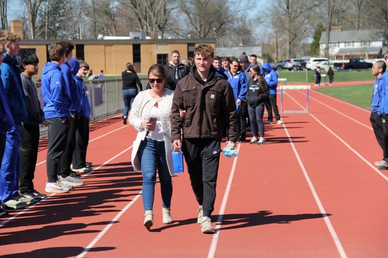 Senior Matthew Arata celebrated at Boys Track and Field Senior Night.