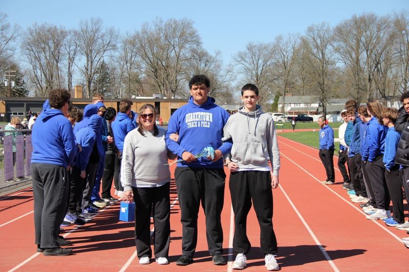 Senior Jacob Moises celebrated at Boys Track and Field Senior Night.