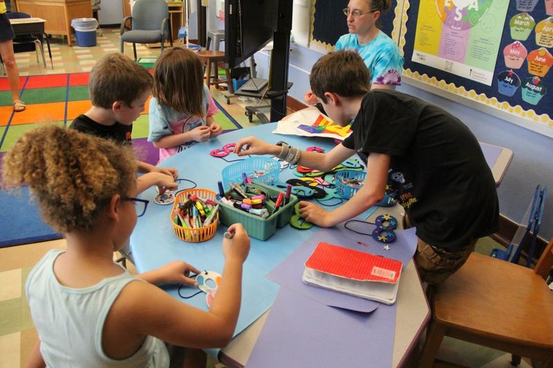 Students creating masks