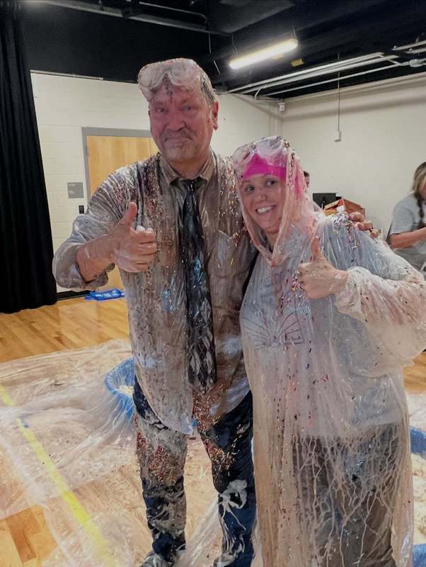 Dr. Kenyon and Mr. Godshalk become human sundaes