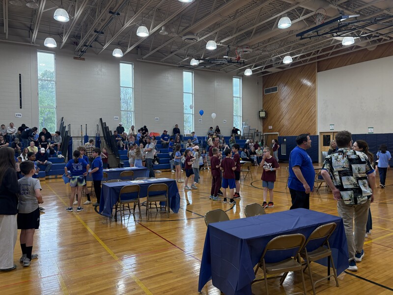 Sixth Grade Center Gym filled with our Math24 teams, teachers and families.