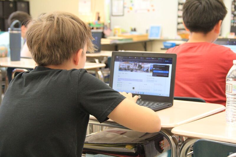 Students work on their websites
