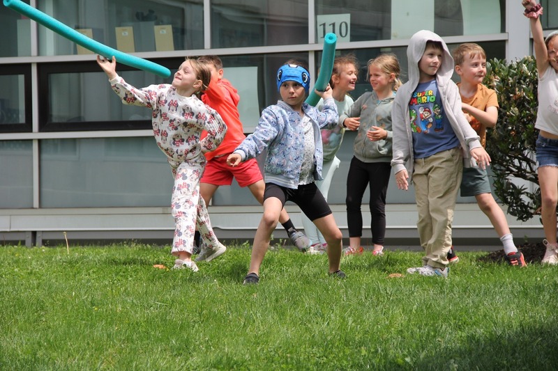 Students participate in the javlin