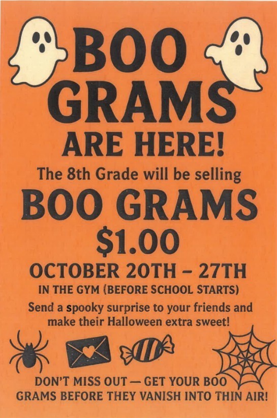 SY 25-26 BOO GRAMS -OCTOBER 20TH - 27TH 2025