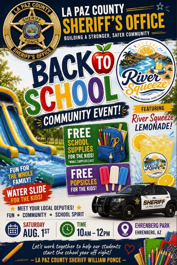 La Paz County Sherrif's Office Back to School Event