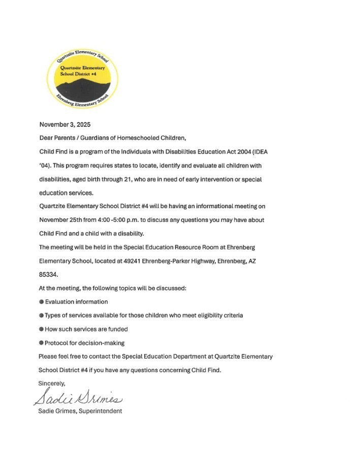 25-26 SY - SPED Child Find Letter