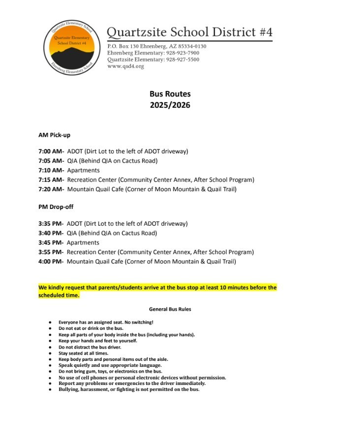 Revised Bus Routes SY 25-26 (ADOT)