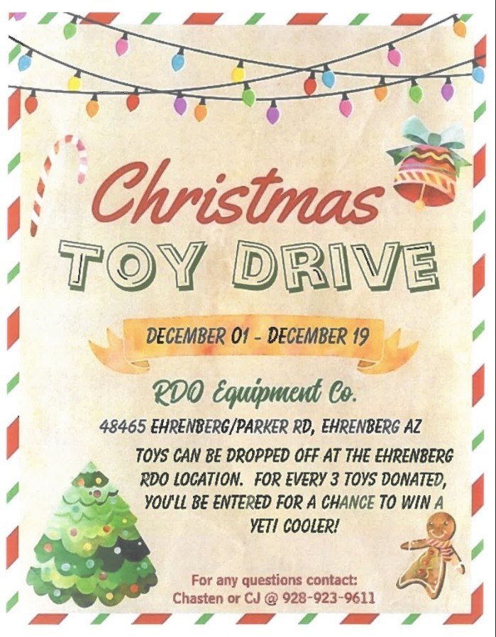 RDO Christmas Toy Drive 12/1-12/19, 2025