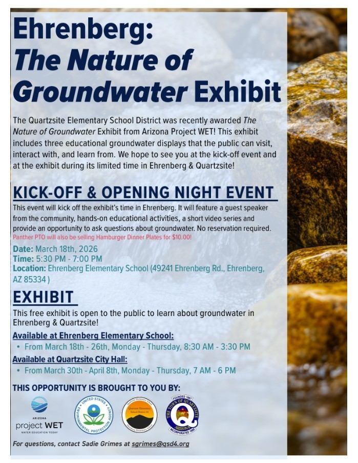 The Nature of Groundwater Exhibit on Thursday, March 18th, 2026