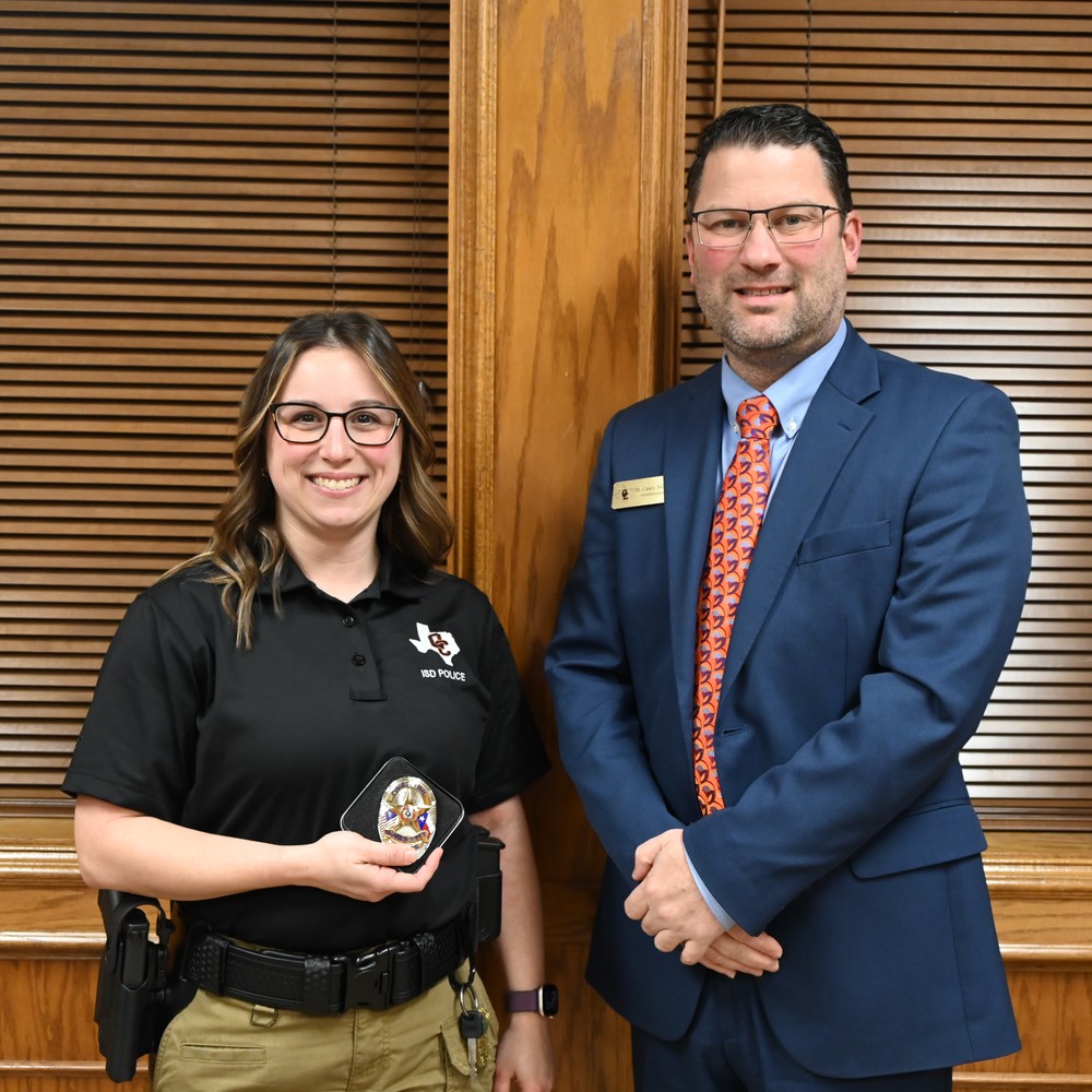 Officer Kayla Berry and Superintendent Dr. Casey Nichols