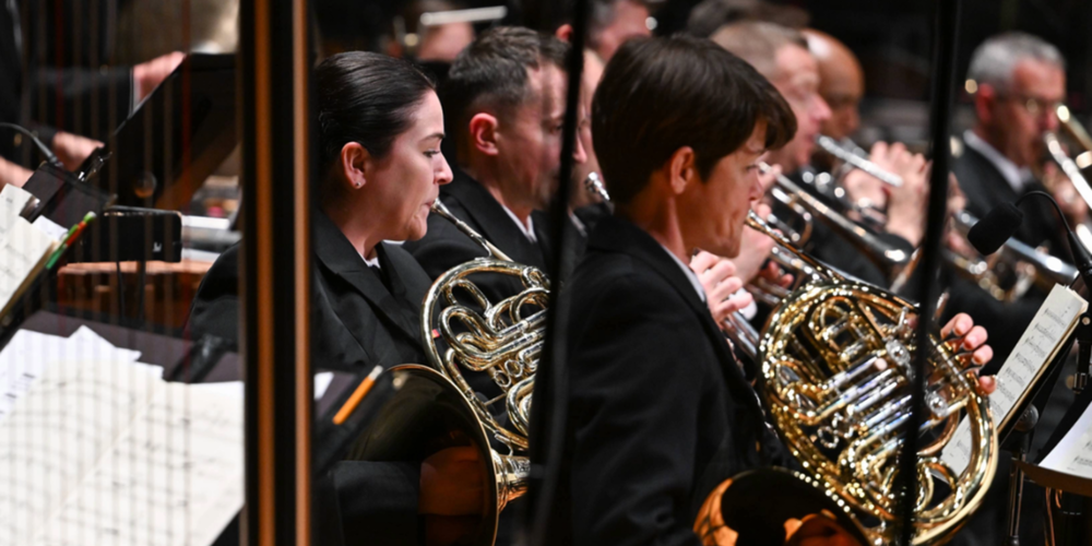 Musicians play in the U.S. Navy Band.