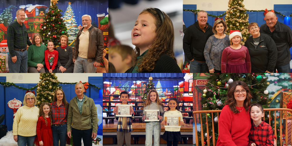 Photo collage of grade 3 Grandparents Breakfast.