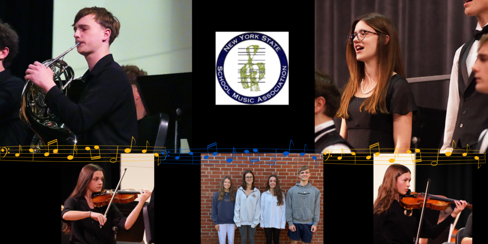 Photo collage of student-musicians.