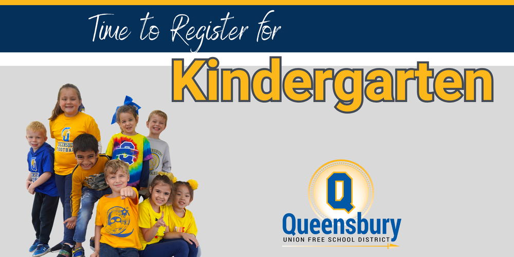 Photo illustration of a group of students and the words Time to Register for Kindergarten.