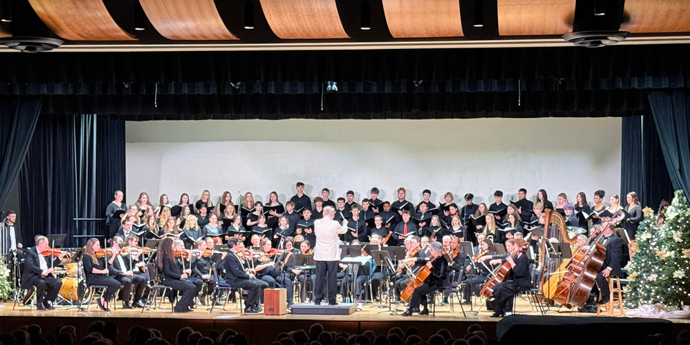 Queensbury students perform with the Glens Falls Symphony Orchestra.