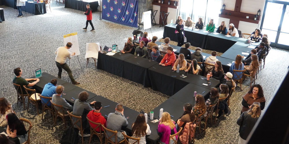 Students participate in the WSWHE BOCES Regional Student Summit at the Carriage House in Lake George. 