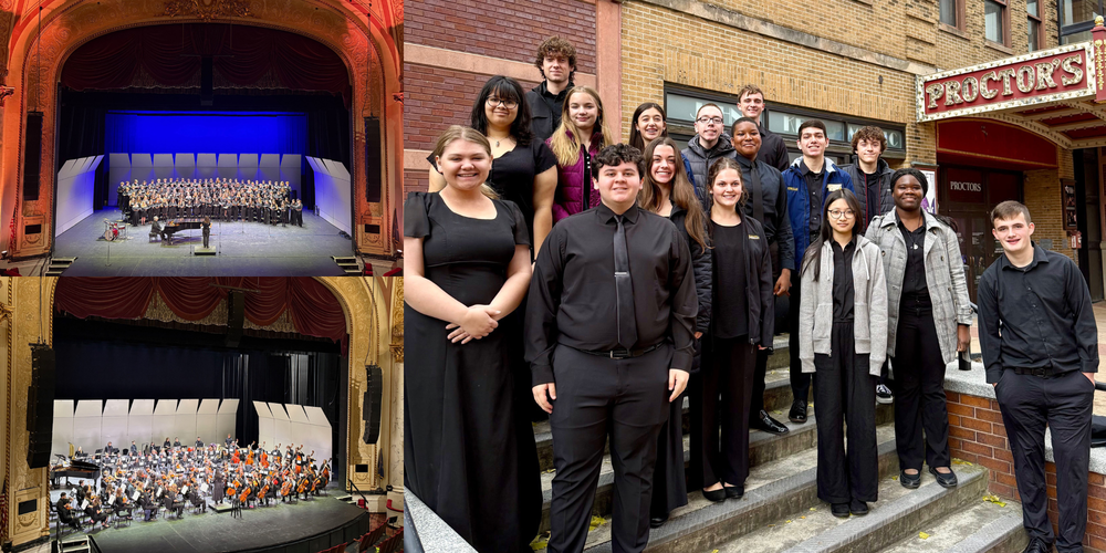 Photo collage of Queensbury students who performed at Area All-State.