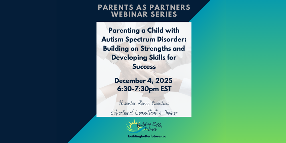 Flyer about a parent webinar.