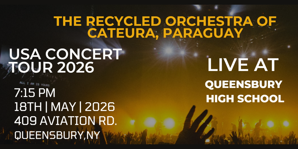 Flyer about a Recycled Orchestra concert at QHS at 7:15 p.m. May 18.