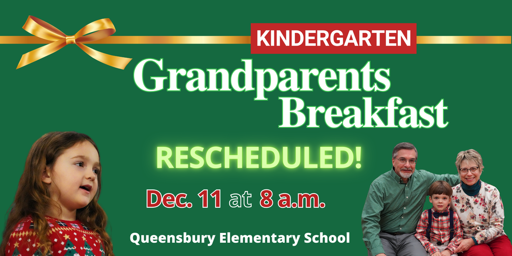 Flyer about Grandparents Breakfast being rescheduled.