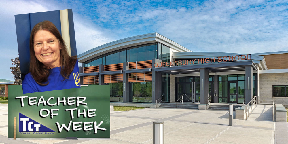 Photo collage of Nella Vetter and QHS and TCT logo.