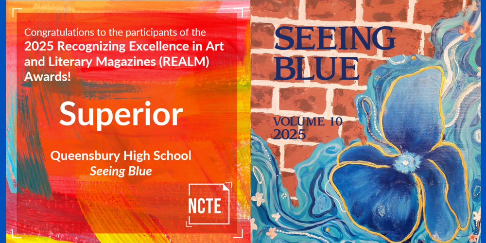 Flyer about REALM award and cover of the literary magazine.