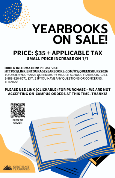 Flyer containing information about QMS yearbook sales.