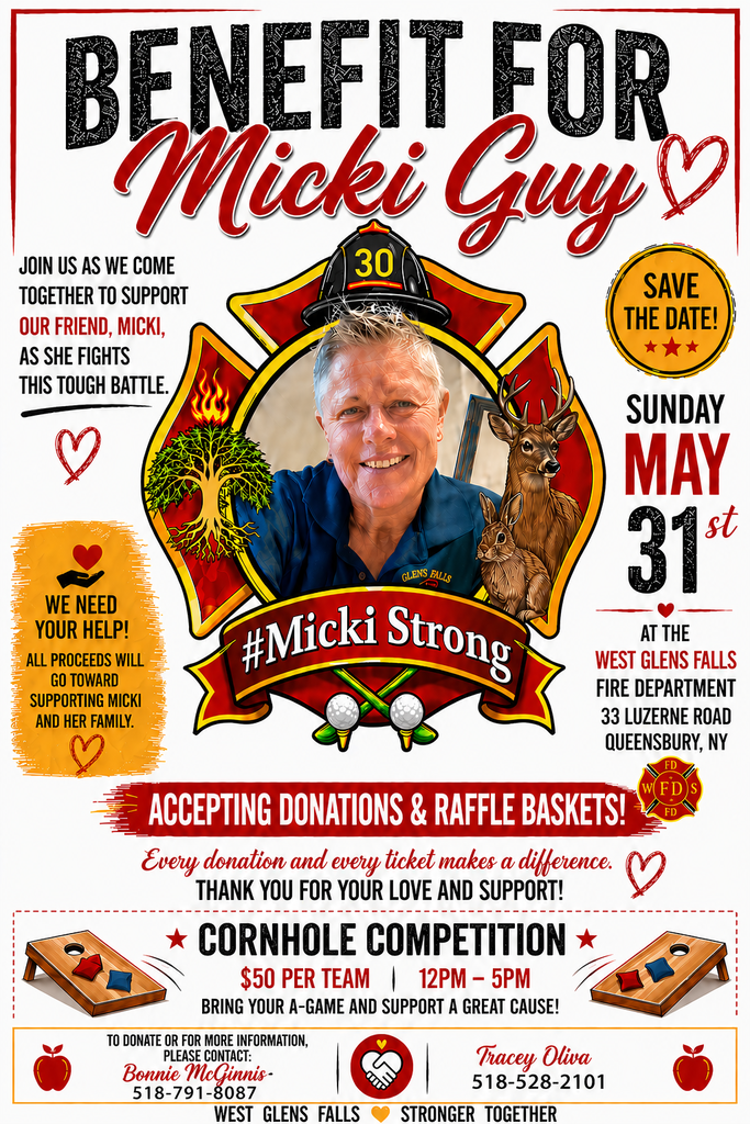 Flyer about a benefit for Micki Guy on Sunday, May 31.