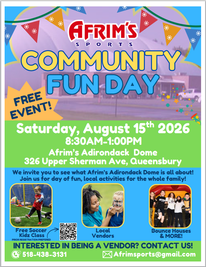 Flyer advertising a free Community Fun Day at the Dome from 8:30 a.m. to 1 p.m. Aug. 15. 
