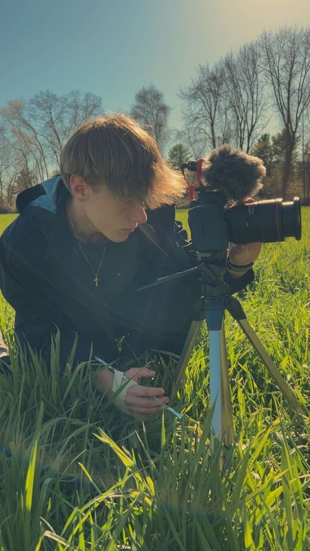 Jaden Telesco behind a camera.