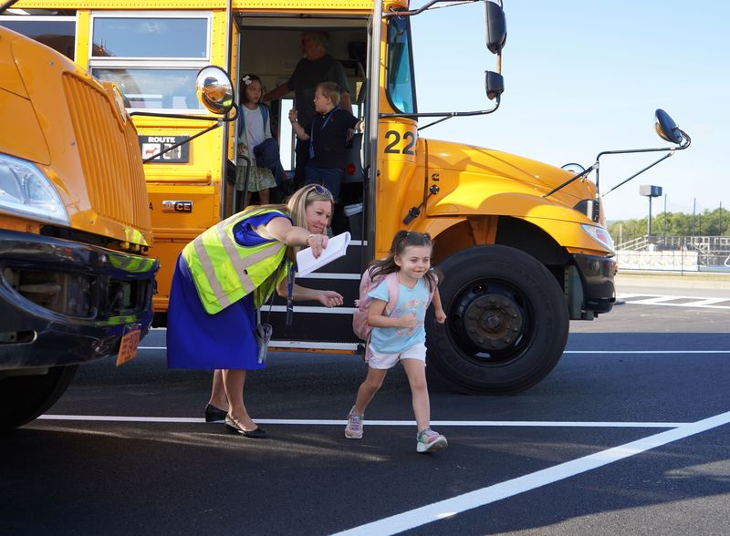 QES student runs off school bus.