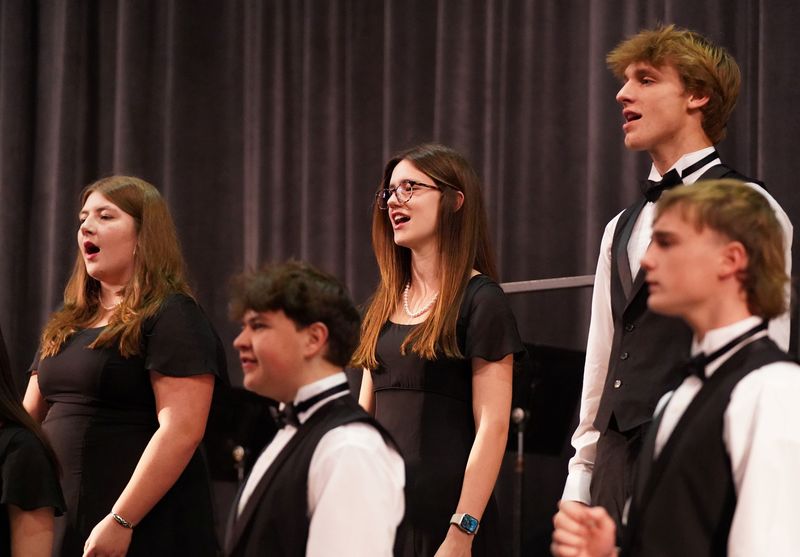 Finley Magee sings with the QHS Madrigal Singers.
