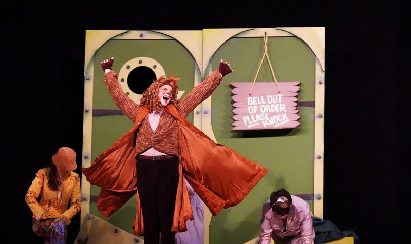 Student performs at the Cowardly Lion in "The Wizard of Oz" at Queensbury High School.